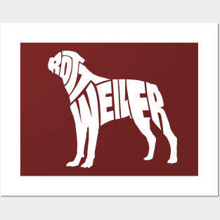 Rottweiler white Posters and Art